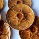 6 OYSTER PLATES amber earthenware France