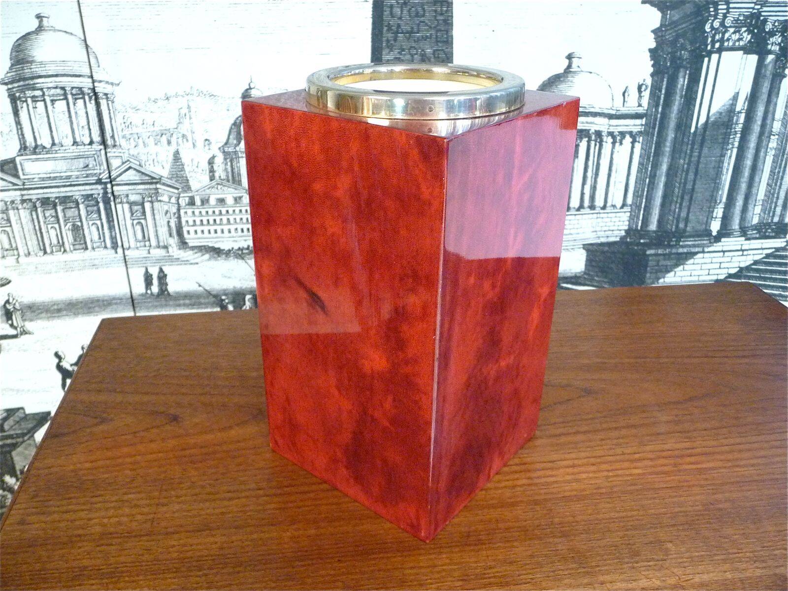 Ice Bucket or bottle cooler with brass details by Aldo Tura, Italy 1960s