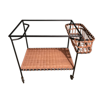 Vintage rattan wheeled dessert