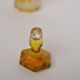 Bohemian glass carafe engraved amber colour