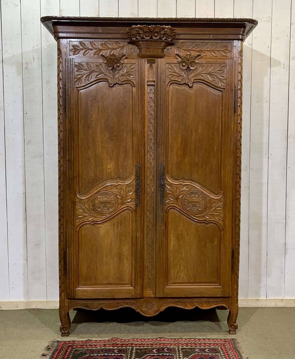 19th century Norman oak wardrobe