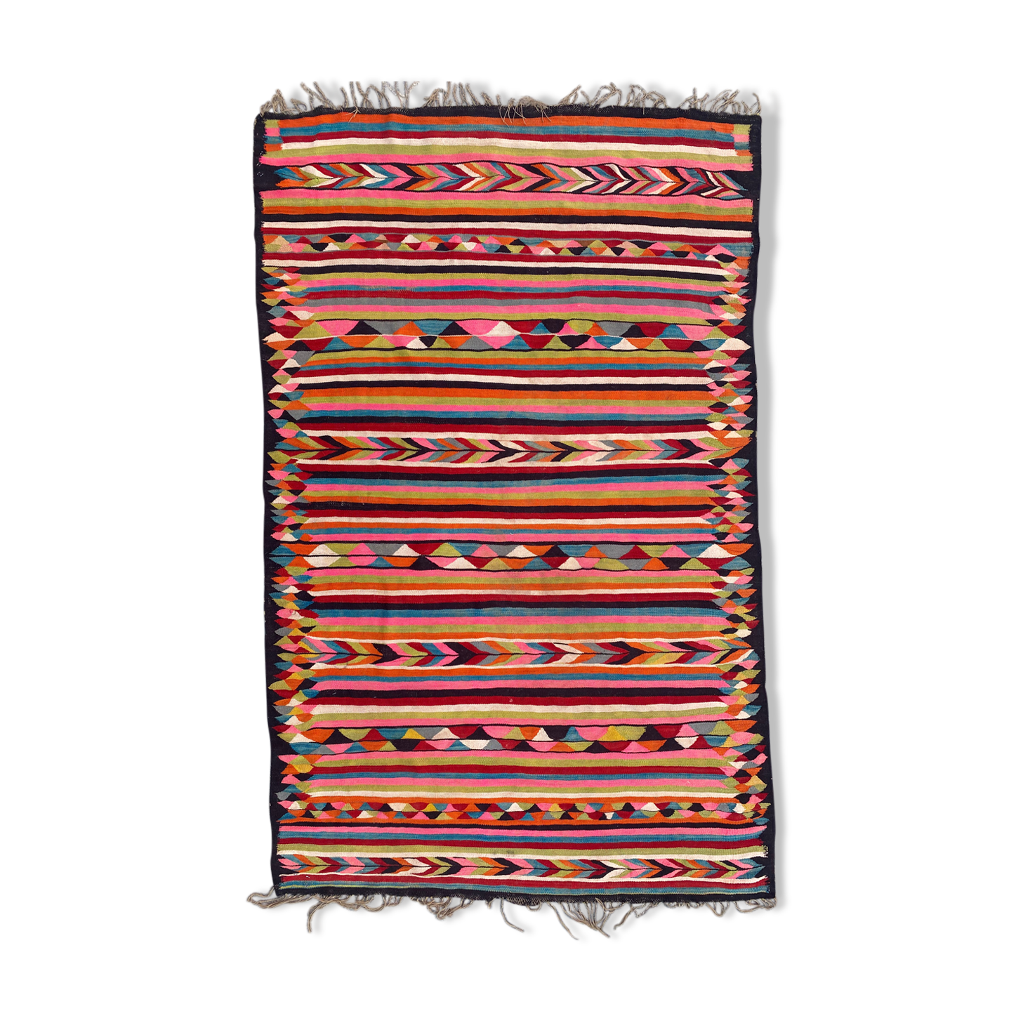 Very beautiful large old Kilim of Morocco 136x216 cm