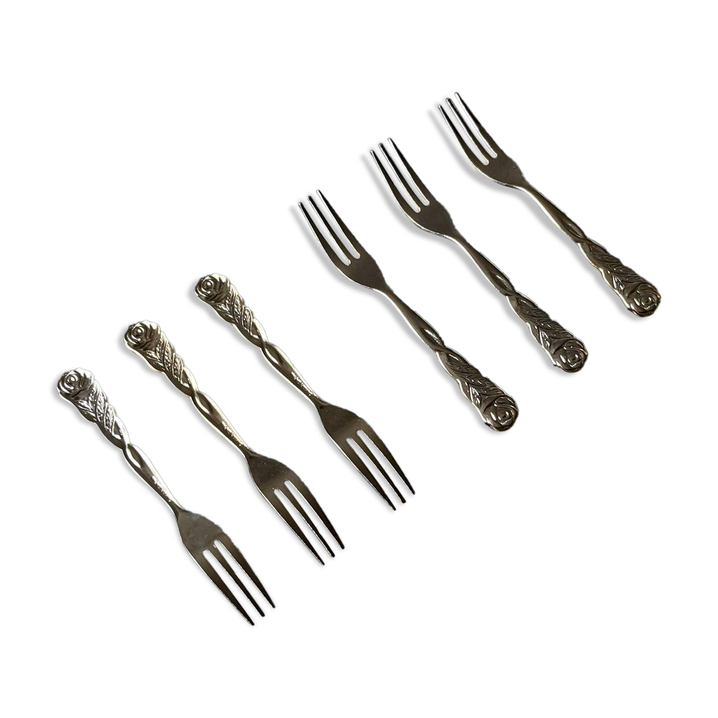 Vintage gold-plated appetizer forks