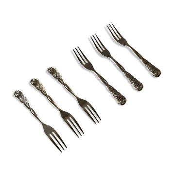 Vintage gold-plated appetizer forks