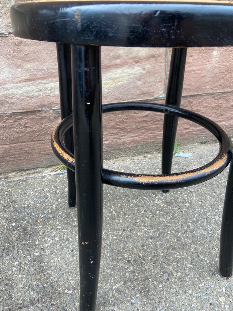 Thonet type curved wooden piano stool