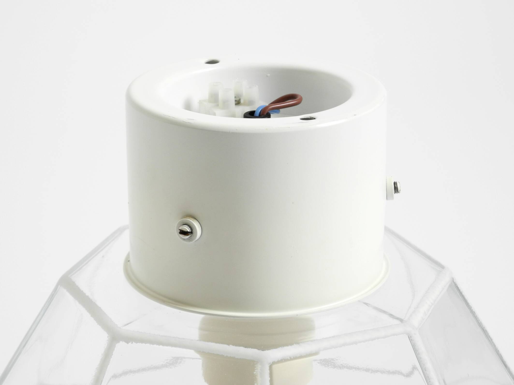 Beautiful 1970s Limburg glass ceiling lamp in octagon shape