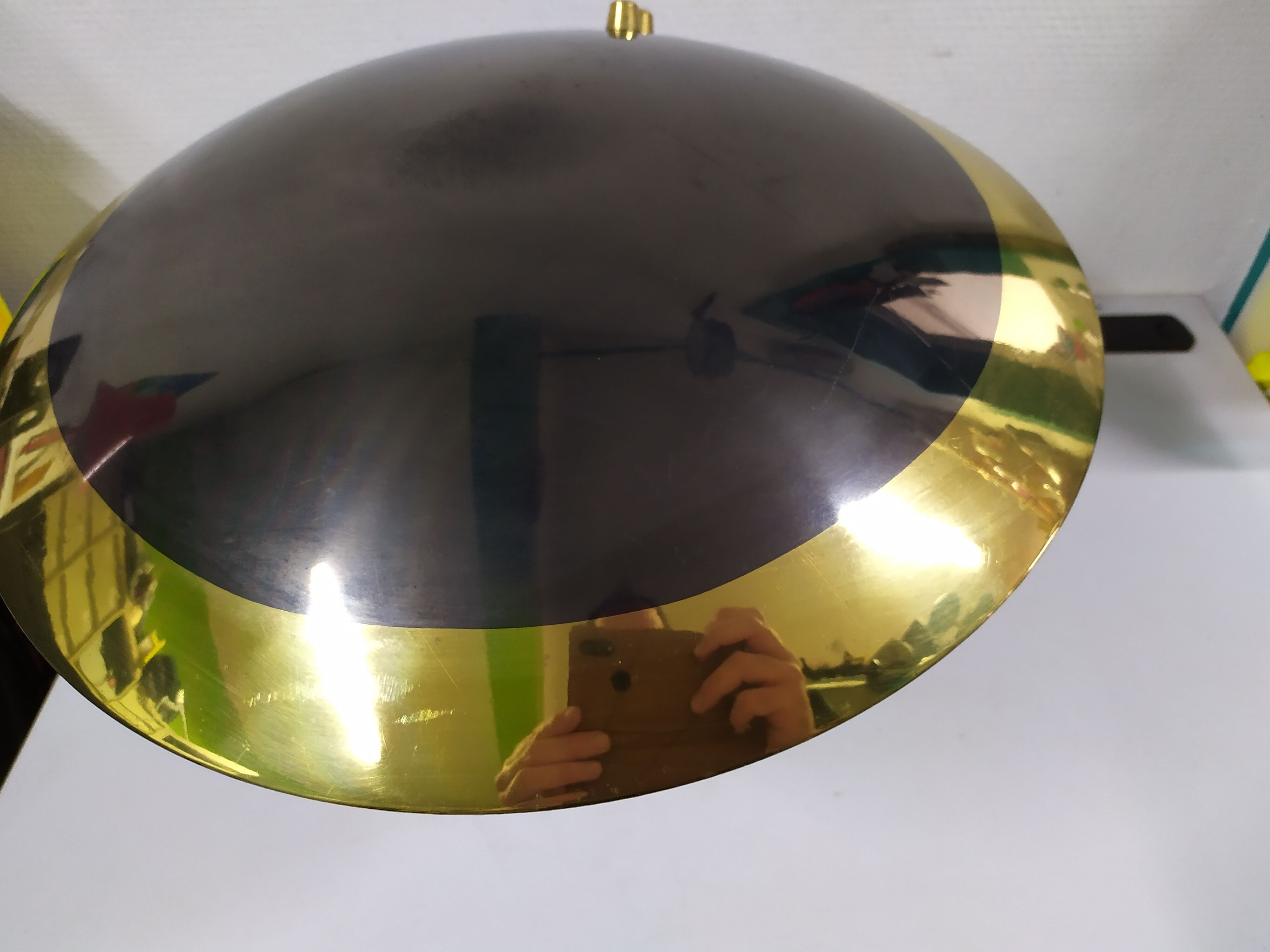 Black brass desk lamp 1950 italy
