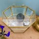 Vitrine vintage en verre et laiton