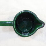 Pitcher vintage green slurry in faience of st clement with fruit
