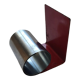 Modernist extendable bookends in brushed stainless steel and red 1970's