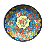 enamel plate, signed LONGWY, Flowers, model "Peonies"