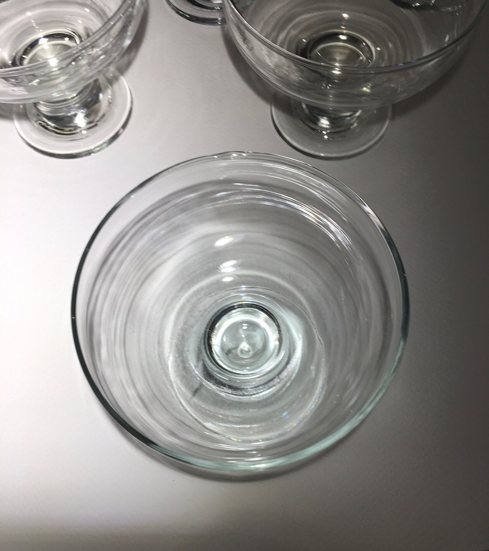 Lot of 6 champagne glasses from the 60s/70s in glass and crystal