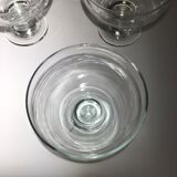 Lot of 6 champagne glasses from the 60s/70s in glass and crystal
