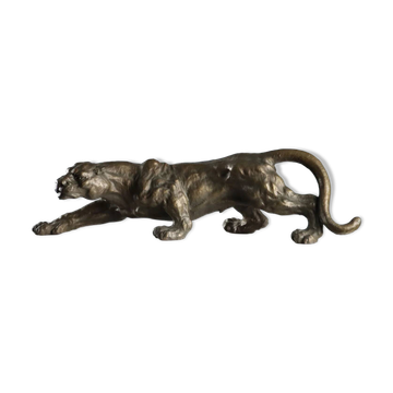 Modern bronze sculpture panther Italy 20th century