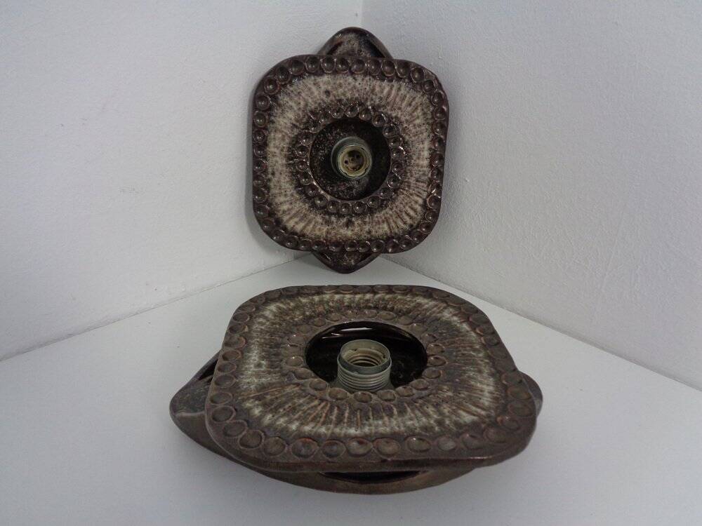 German Pop Art ceramic wall lamps, 1970s, set of 2