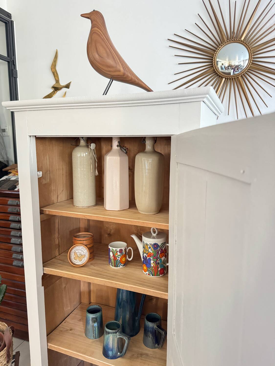 Antique vintage white Parisian wardrobe