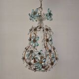 Suspension decorated with 42 blue and clear crystal flowers, Maison Baguès style, 1930s.