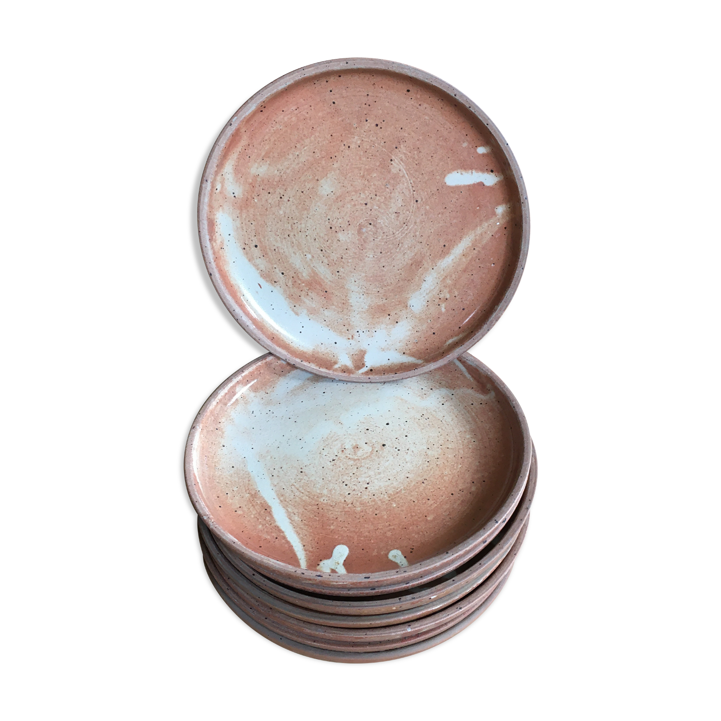 Series of 8 flat sandstone plates