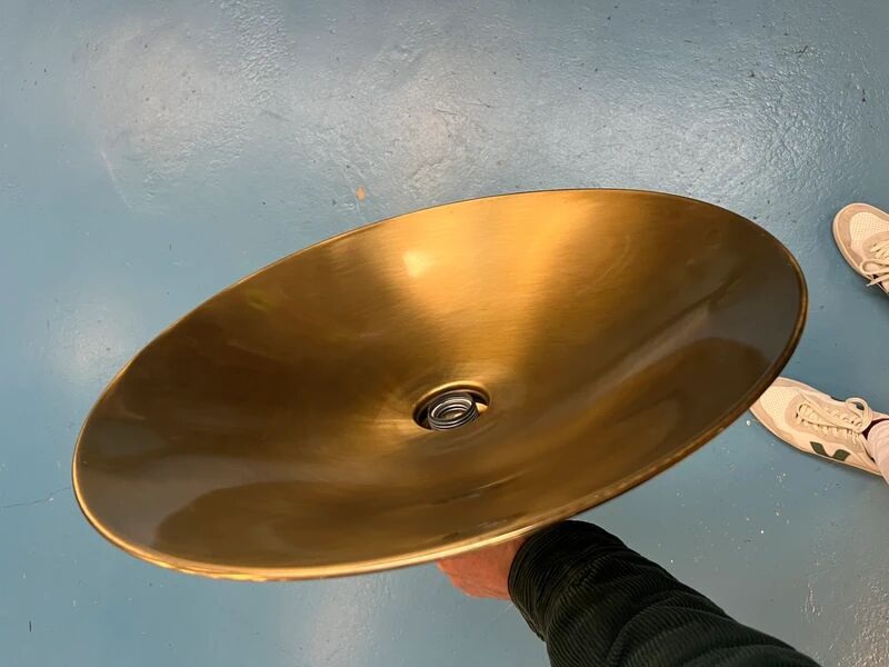 Vintage brass suspension attributed to Florian Schulz - Handmade German design lamp.
