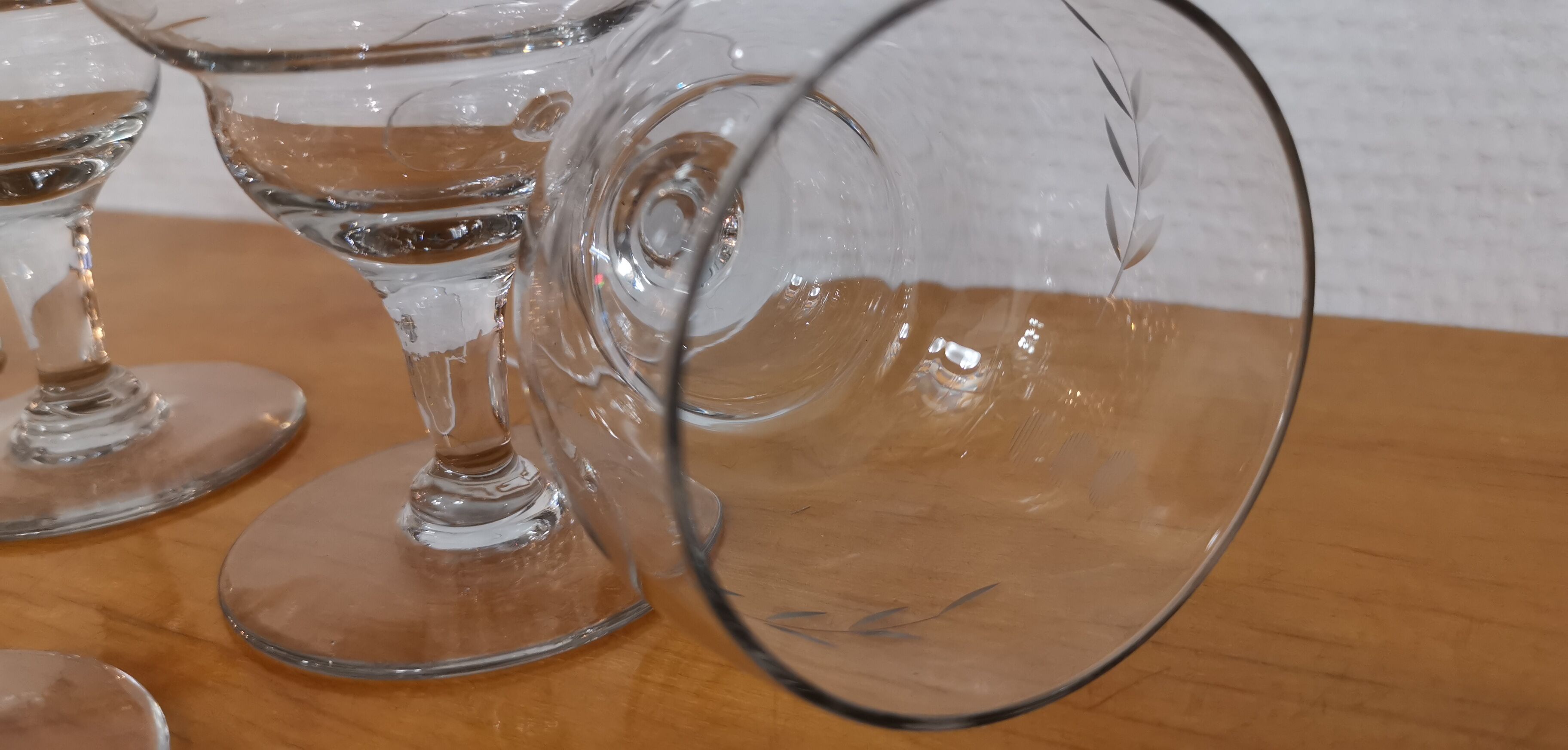 10 stemmed glasses "Cholet" art deco crystal year 1940