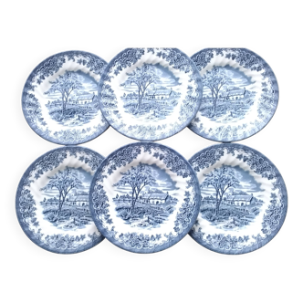 6 Assiettes à dessert Churchill Modèle "Georgian Collection "