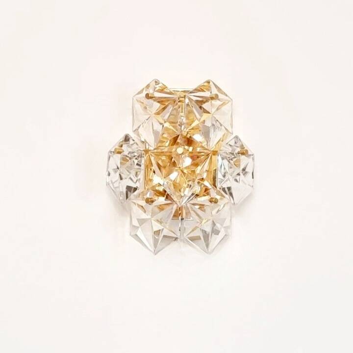 Pair of Faceted Crystal Wall Lights/Sconces from Kinkeldey, Germany, 1970s