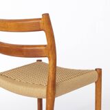 Lot de 6 chaises de salle à manger en teck Niels Otto Moller, modèle 84, 1976 – Cordon renouvelé