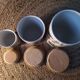 Ceramic jars, floral motif, herbalism, botanics