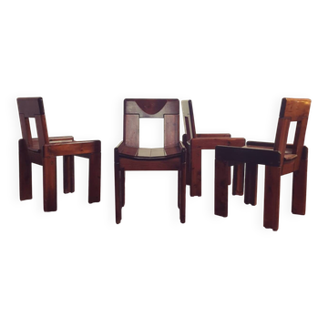 Pair of chairs by Silvio Coppola, Fratelli Montana edition, 1970.