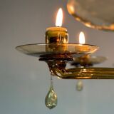 Venetian chandelier in mordoré murano glass by venini circa 1940