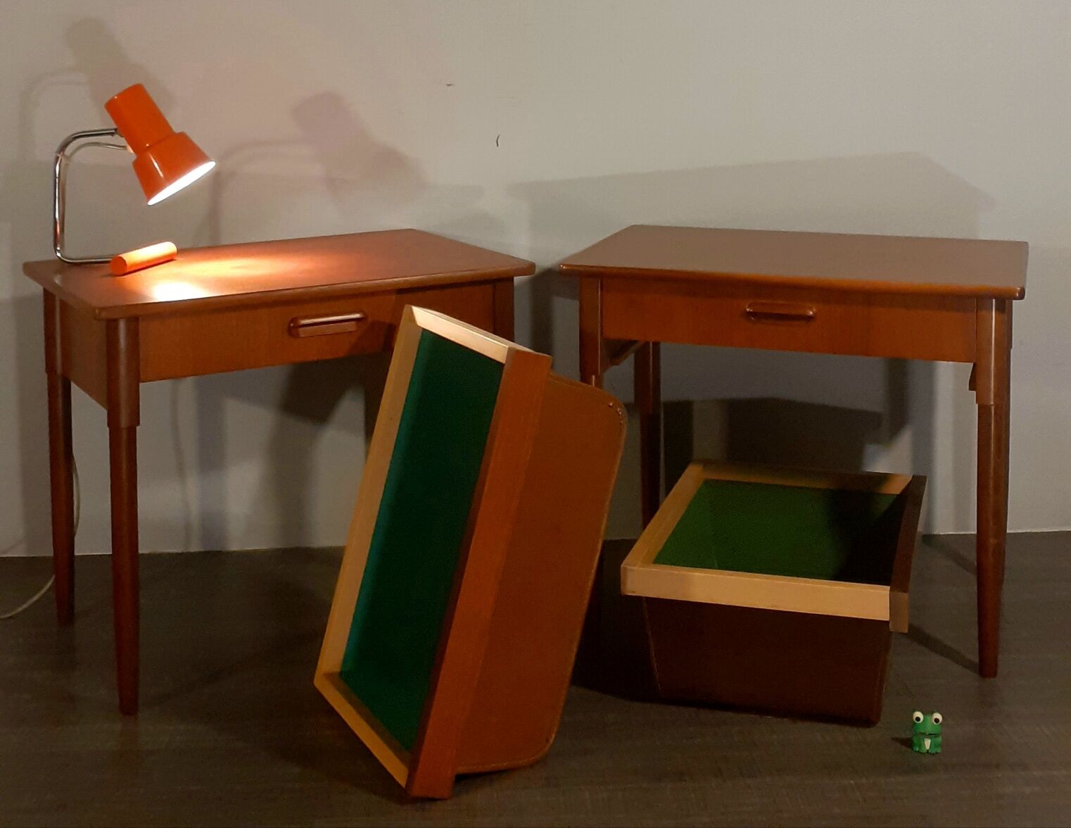 Pair of bedside tables "pelicans" in teak, norwegian 1960s