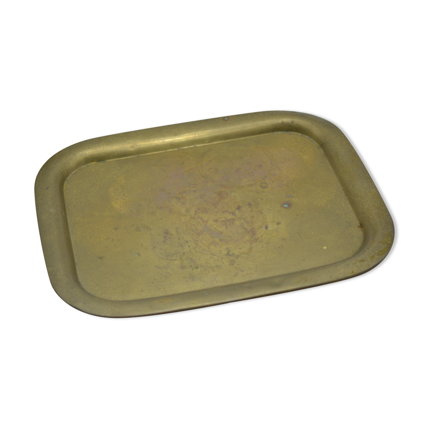 Vintage golden brass serving tray