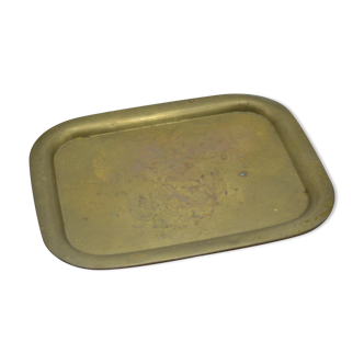 Vintage golden brass serving tray