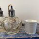 Set of two vintage electric chiseled glass handhelds