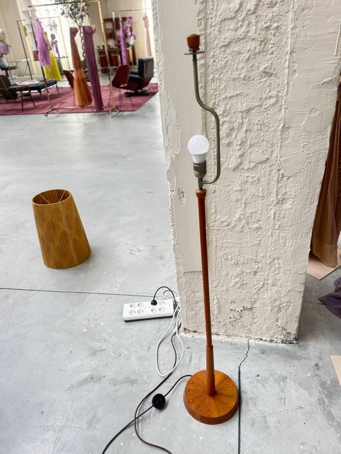 Wooden floor lamp by Temde, West Germany, 1960s