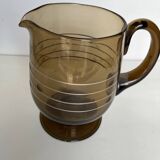 Art deco pitcher in smoked glass