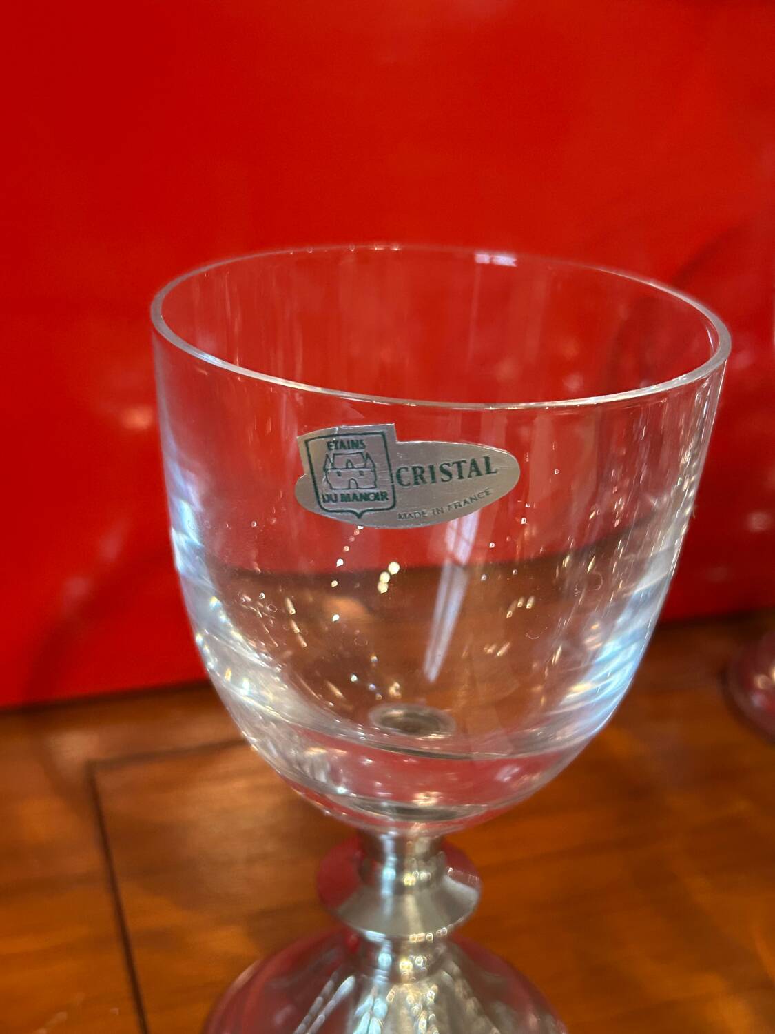 12 Crystal stemmed glasses - Manor Pewter - new