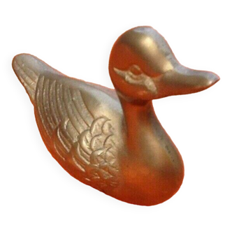 Brass duck with plumage detail