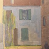 Tableau, paysage, cachet de l’atelier d’artiste circa 1940