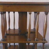 Mahogany rolling library with green leather top