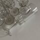 Set of 9 champagne flutes with flat sides in crystal sounding 1960
