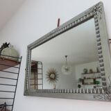 Art Deco mirror in silver wood 30/40 years