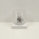 Glass wall or ceiling lamp and plastic base