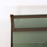 Teak coffee table with smoked glass top