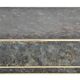 Marble glass coffee table with "solar eruption" decor.