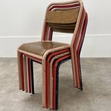 5 industrial style metal chairs, vintage