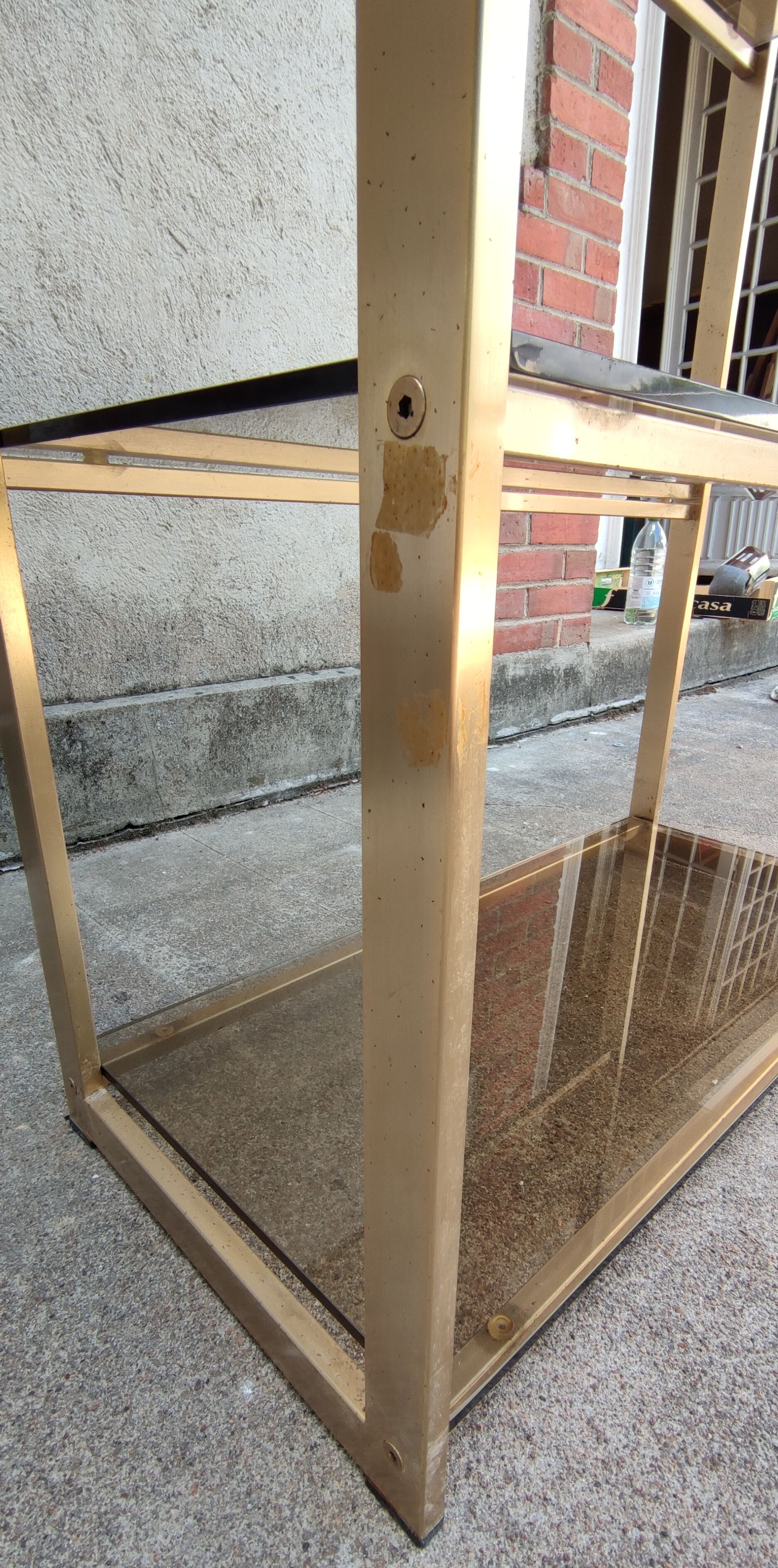 Vintage gold metal shelf