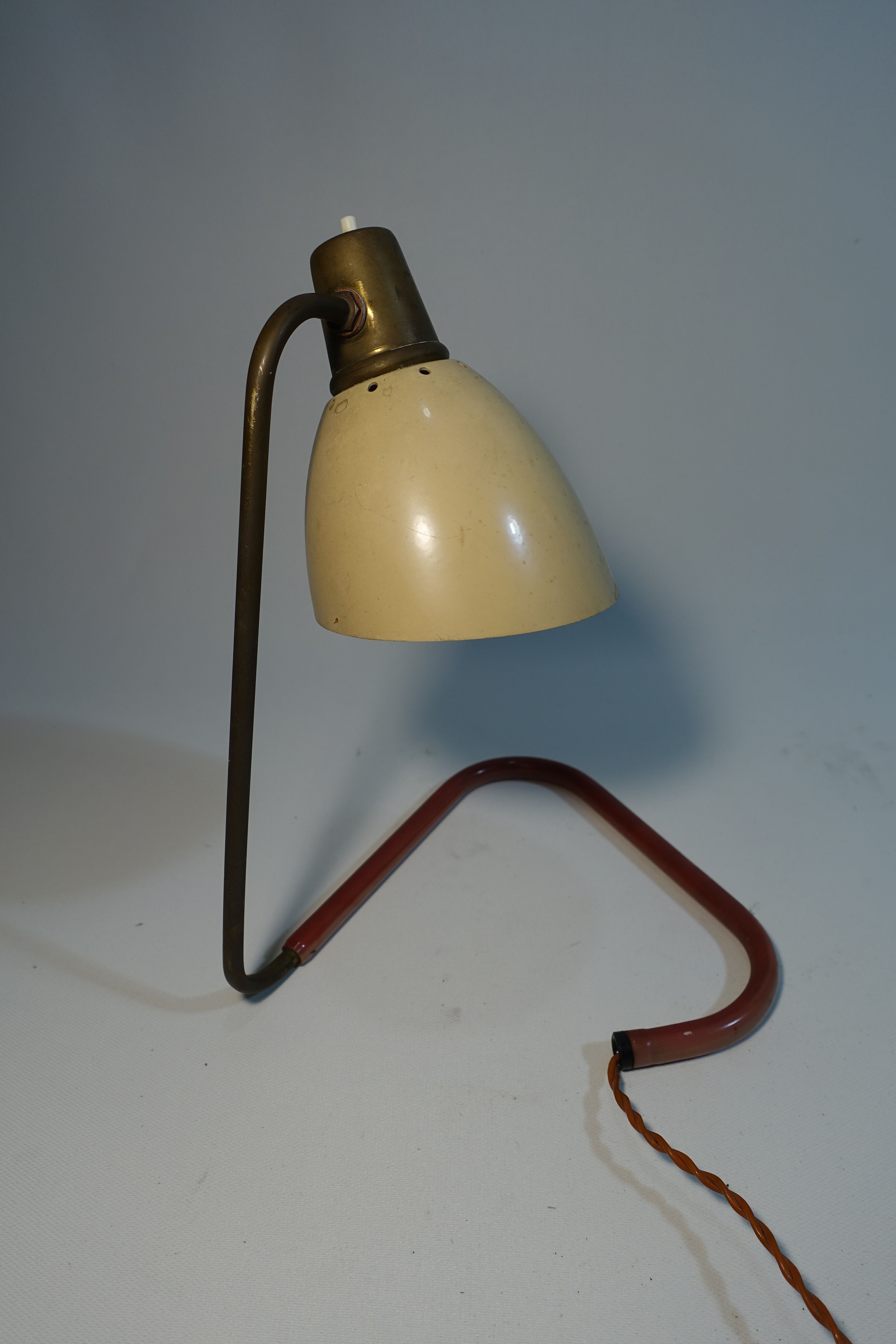 Golden brass casserole lamp 1950s