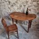 Antique French walnut folding dining table
