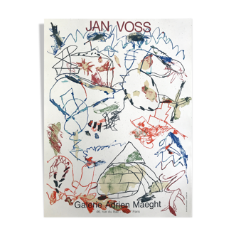 Affiche originale en lithographie de Jan Voss, Galerie Adrien Maeght, 1982.